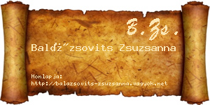 Balázsovits Zsuzsanna névjegykártya
