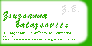 zsuzsanna balazsovits business card